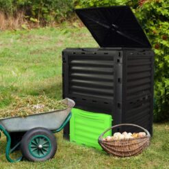 EJWOX Garden Compost Bin from BPA Free Material, 80 Gallon(300 L), Easy Assembling, Large Capacity, Fast Creation of Fertile Soil