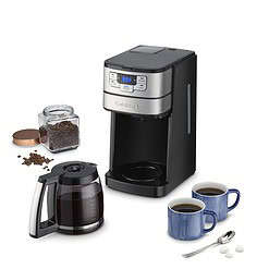 Cuisinart DGB-400 Automatic Grind and Brew 12-Cup Coffeemaker with 1-4 Cup Setting and Auto-Shutoff, Black/Stainless Steel