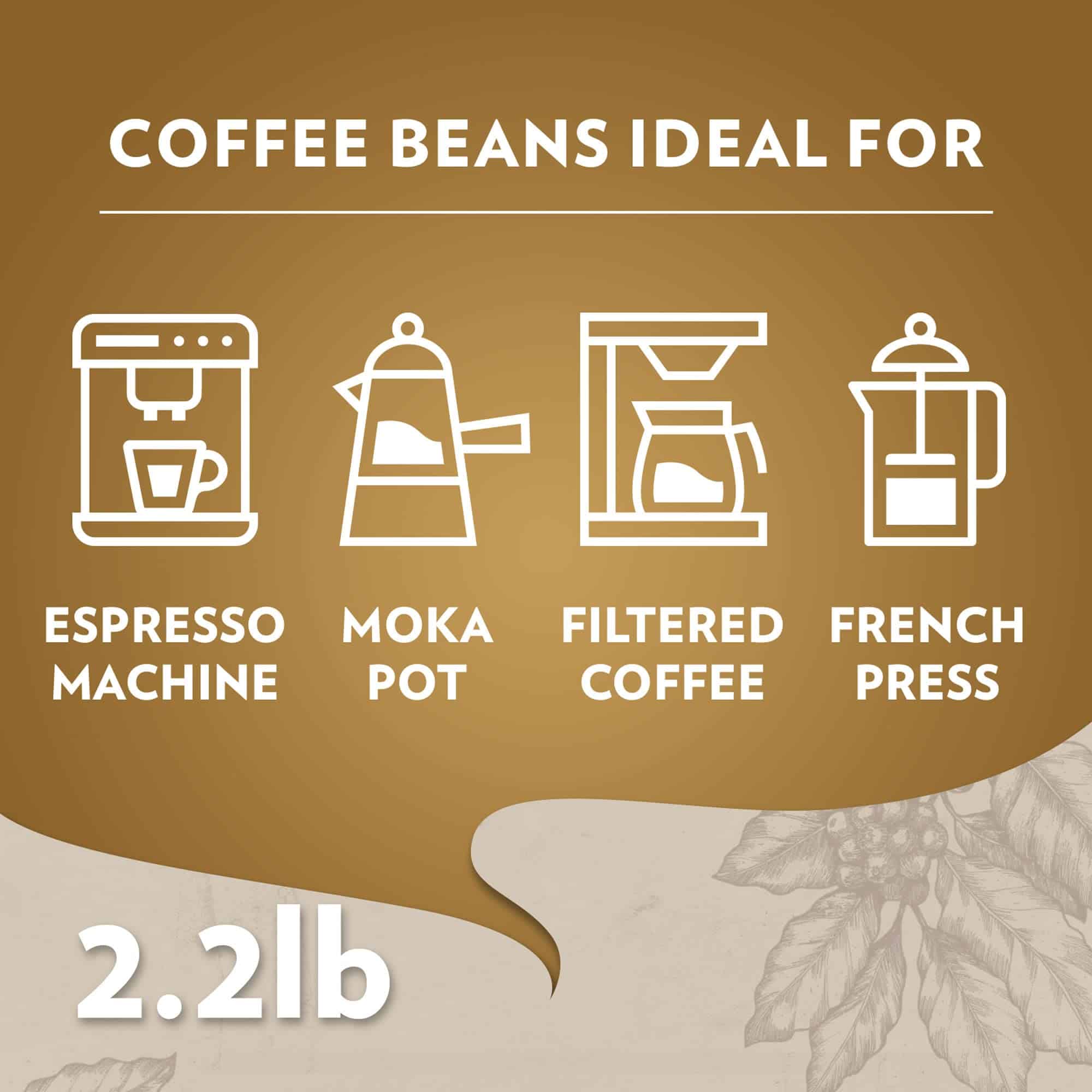 Lavazza Qualità Oro Whole Bean Blend, Medium Roast, 2.2 Pound (Pack of 1)