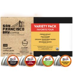 San Francisco Bay Compostable Coffee Pods, Original Variety Pack (120 Ct) K Cup Compatible including Keurig 2.0, Organic Rainforest