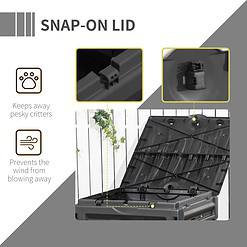 Outsunny Garden Compost Bin, 120 Gallon (450L) Garden Composter, Black
