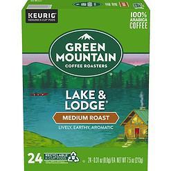 Green Mountain Coffee Roasters Lake and Lodge Blend Keurig Single-Serve K-Cup pods, Medium Roast Coffee, 96 Count