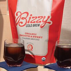 Bizzy Organic Cold Brew Coffee, Smooth & Sweet Blend, Coarse Ground Coffee, Medium Roast, Specialty Grade, 2 LB