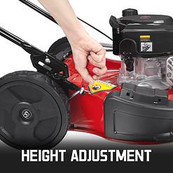PowerSmart 21 in. Gas Lawn Mower, 144cc 2-in-1 Mulching Push Mower with 6-Positions Height Adjustment, High Rear Wheels