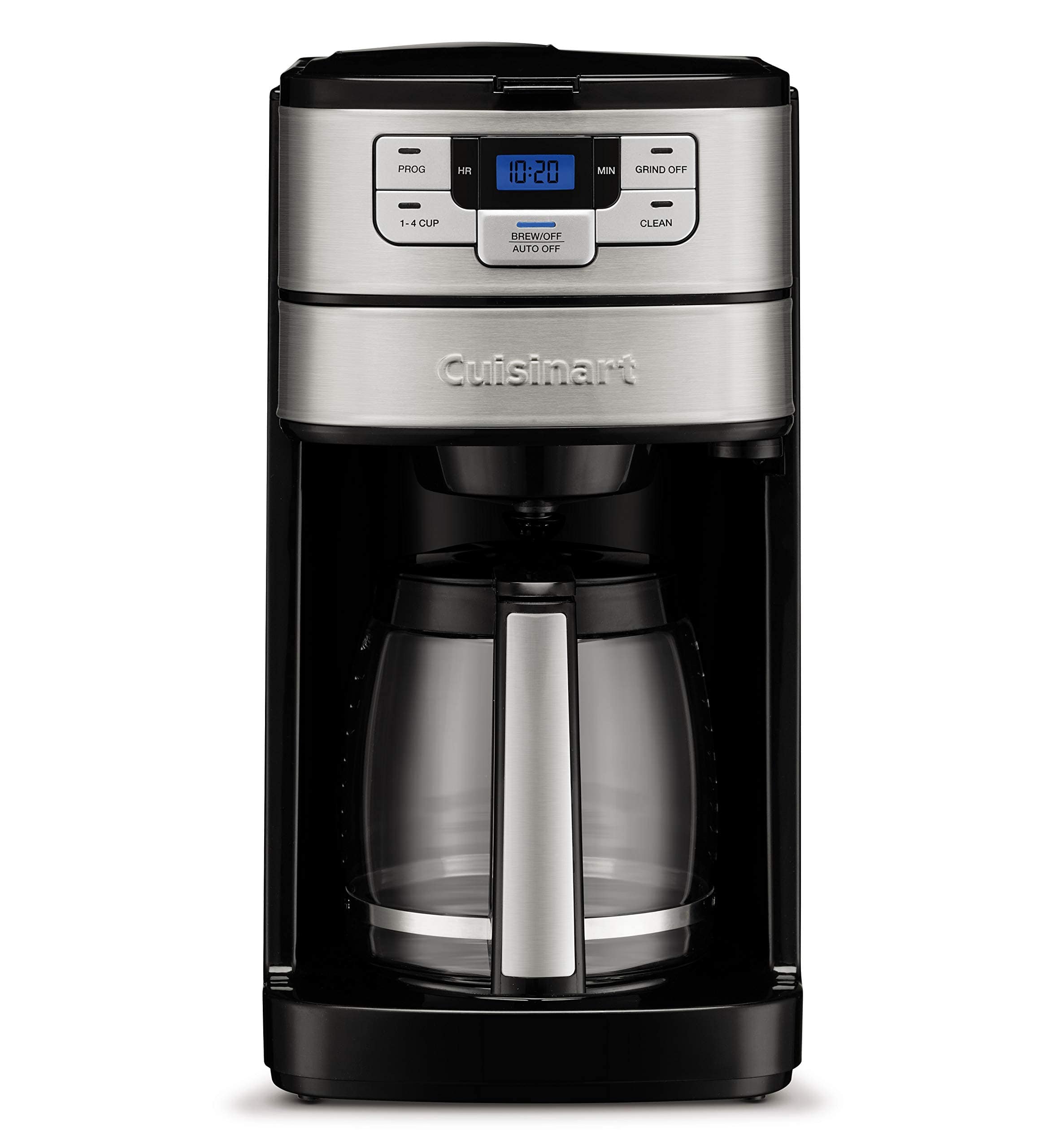 Cuisinart DGB-400 Automatic Grind and Brew 12-Cup Coffeemaker with 1-4 Cup Setting and Auto-Shutoff, Black/Stainless Steel