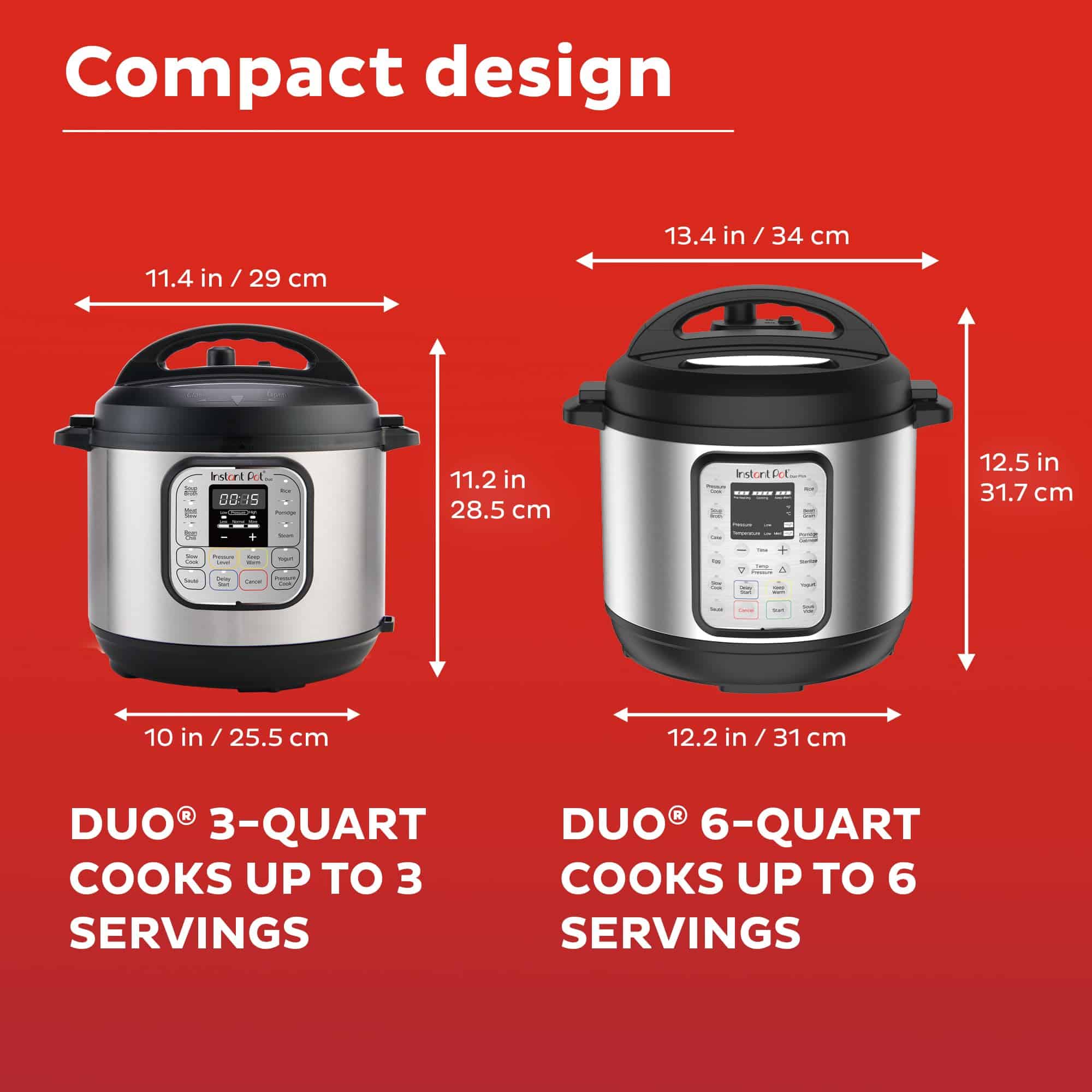 Instant Pot Duo 7-in-1 Mini Electric Pressure Cooker, Slow Rice Cooker, Stainless Steel, 3 Quart