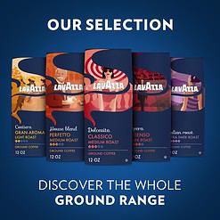 Lavazza Dolcevita Classico Ground Coffee 6 Bags of 12oz, Medium Roast, Rich and Full-bodied, Intensity 3/5, Package May Vary