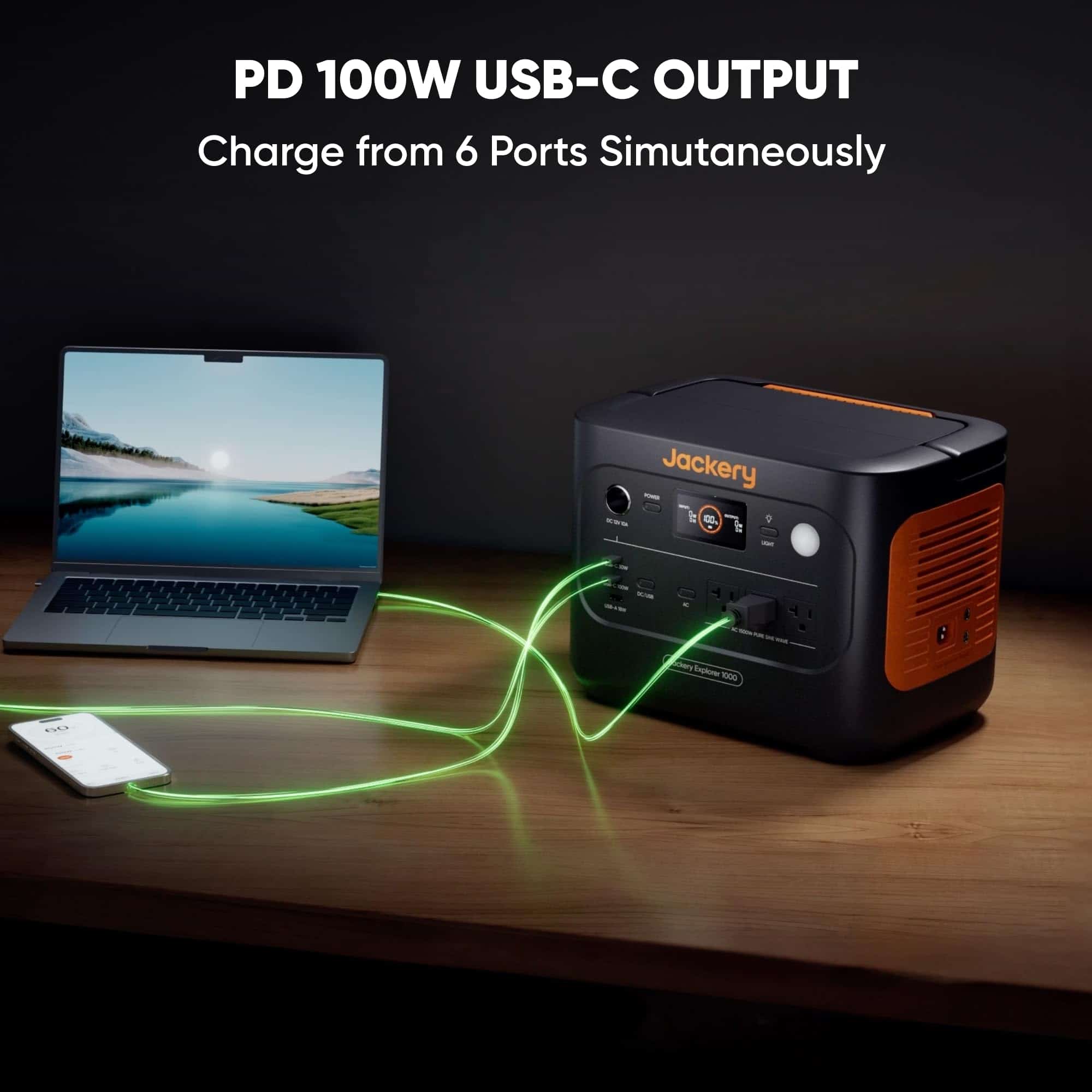 Jackery Explorer 1000 v2 Portable Power Station (2024 New),1070Wh LiFePO4 Battery,1500W AC/100W USB-C Output