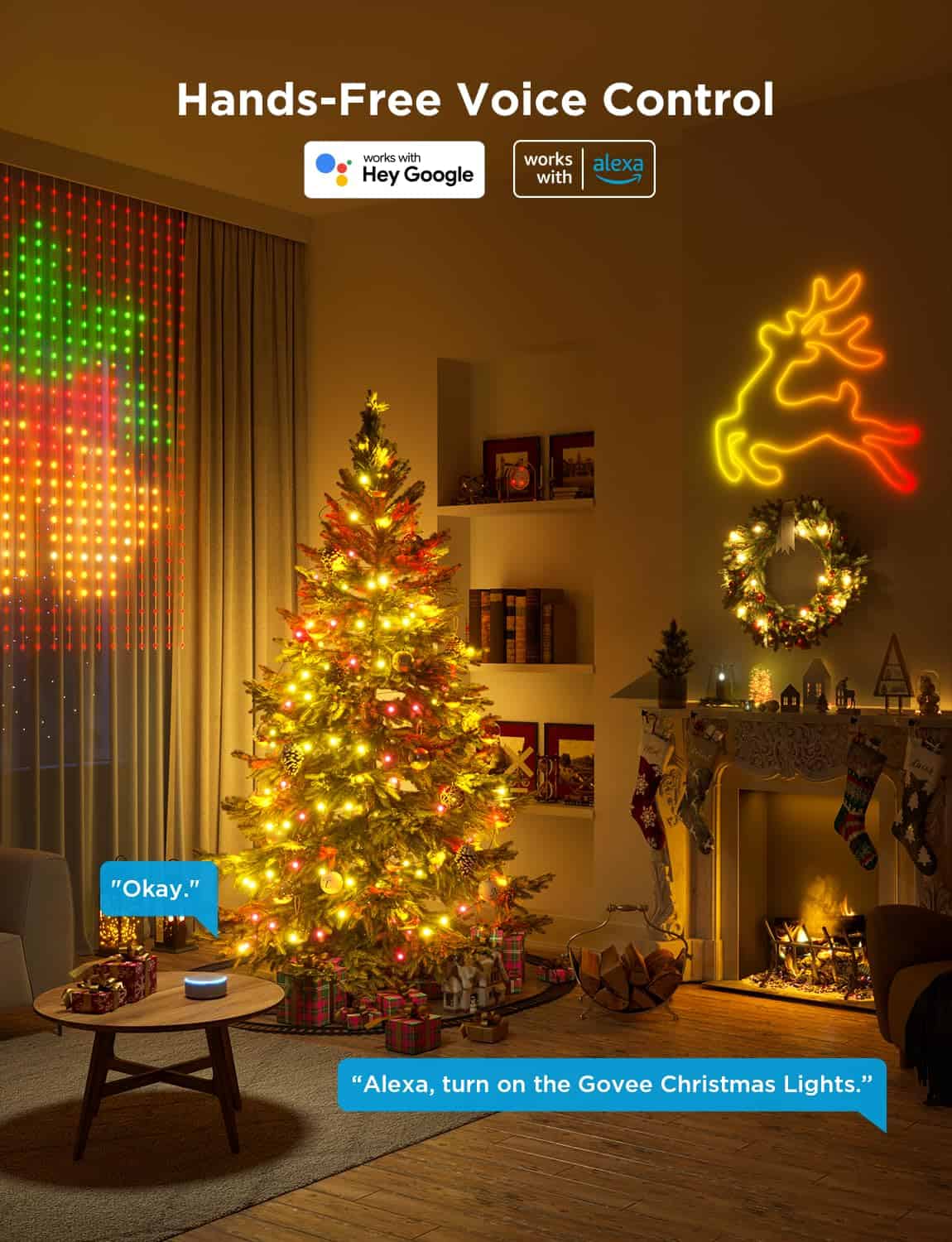 Govee Christmas Lights 66ft, Smart RGBIC Christmas String Lights App-Controlled