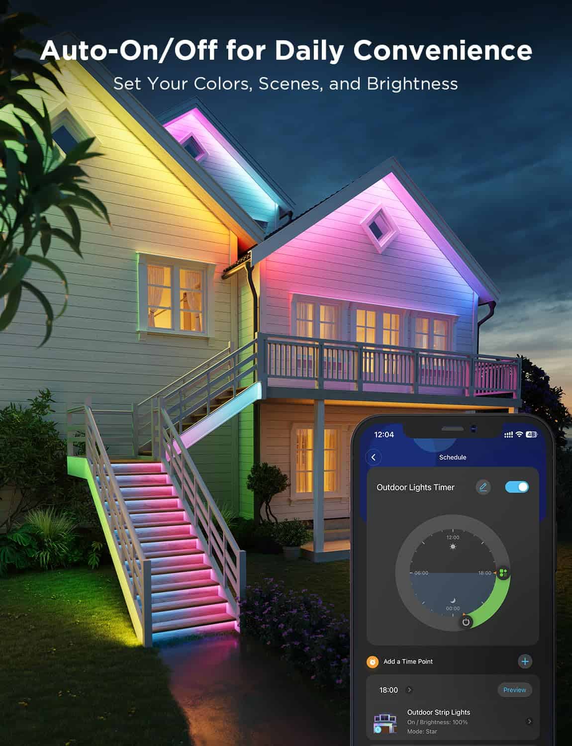 Govee Outdoor LED Strip Lights, 98.4ft Smart Outdoor Lights Work with Alexa and Google Assistant, App Control, Christmas Decorations