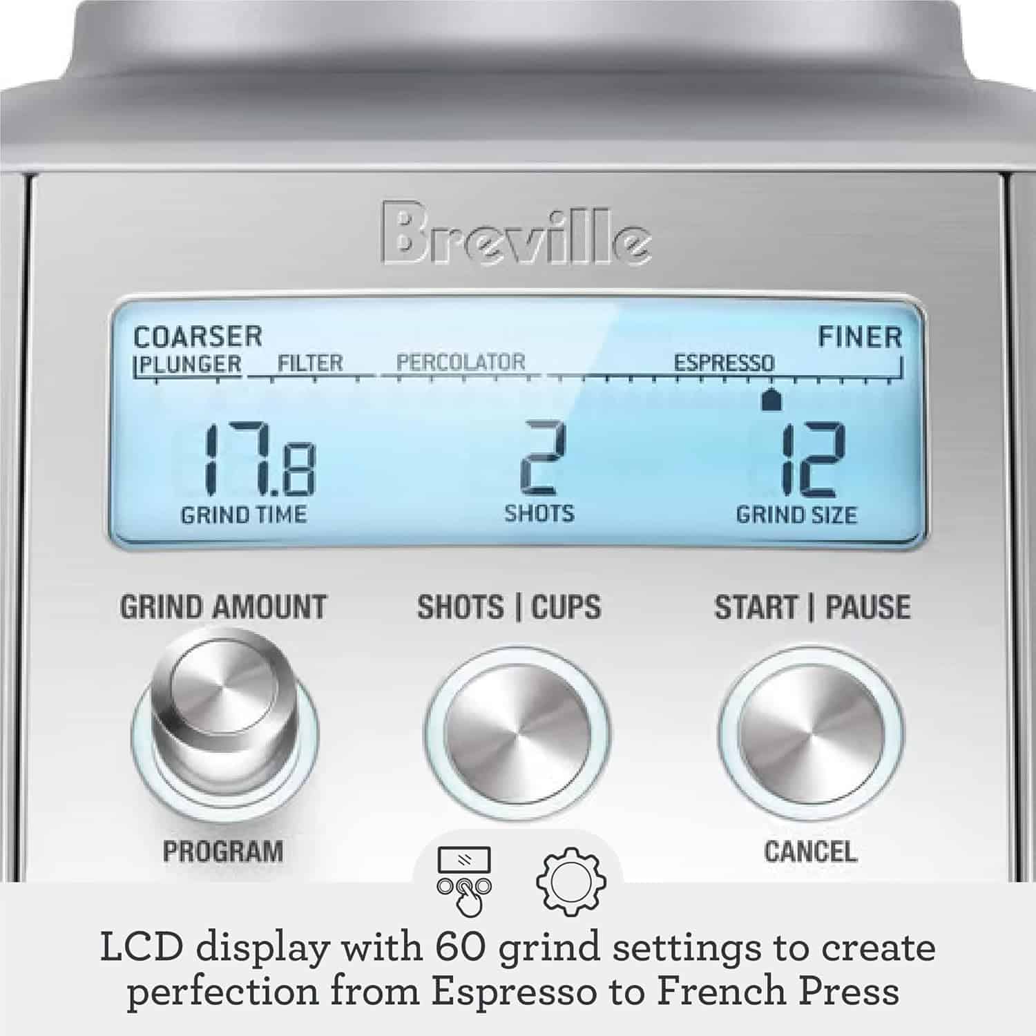 Breville - the Smart Grinder Pro 12-Cup Coffee Grinder - Stainless Steel