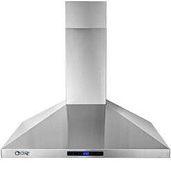AKDY 30 in. Wall Mount Range Hood, 3-Speed Fan and LED Lights in Stainless Steel