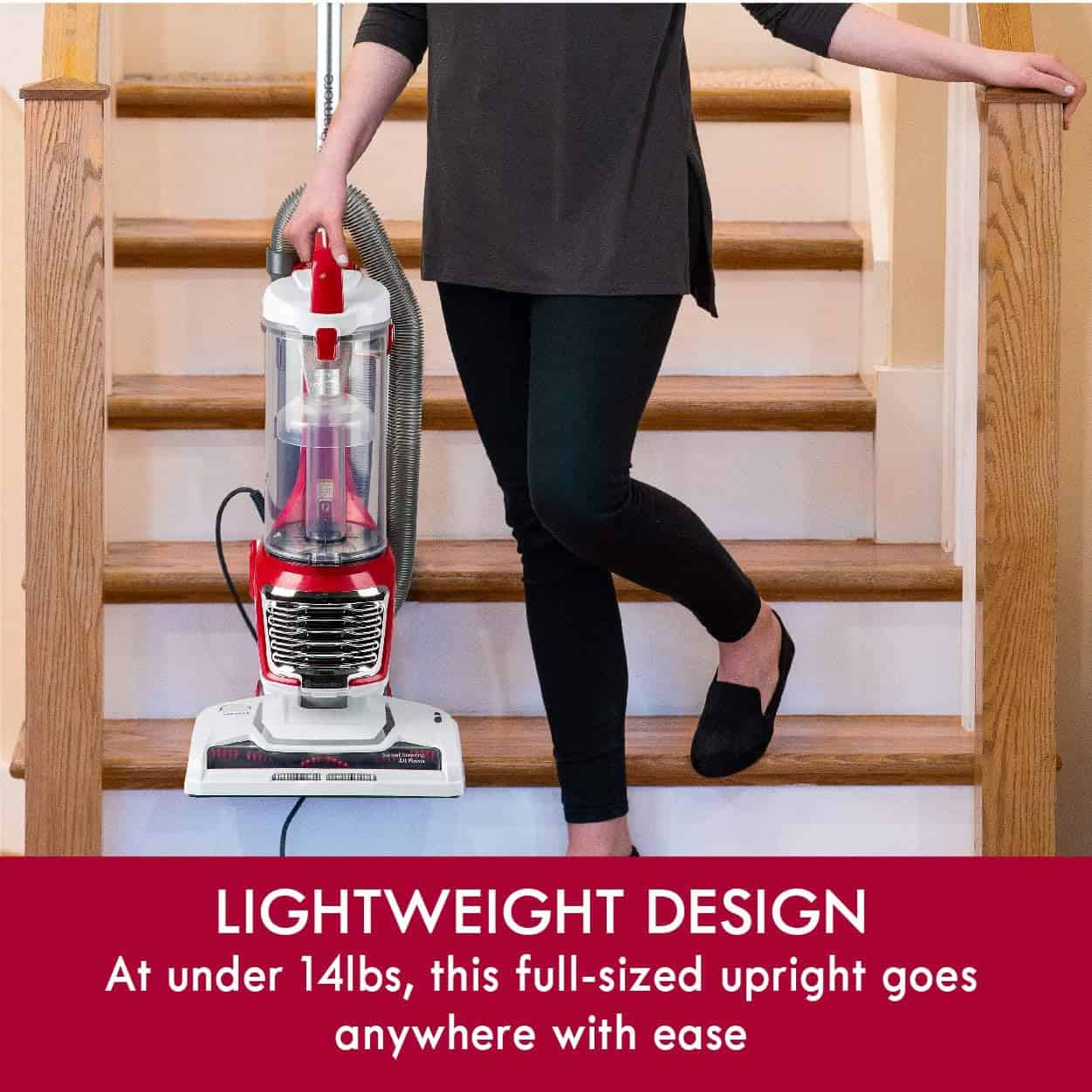 Kenmore DU2015 Bagless Upright Vacuum Lightweight Carpet Cleaner with 10’Hose, HEPA Filter, 4 Cleaning Tools for Pet Hair, Hardwood Floor, 2L, Red