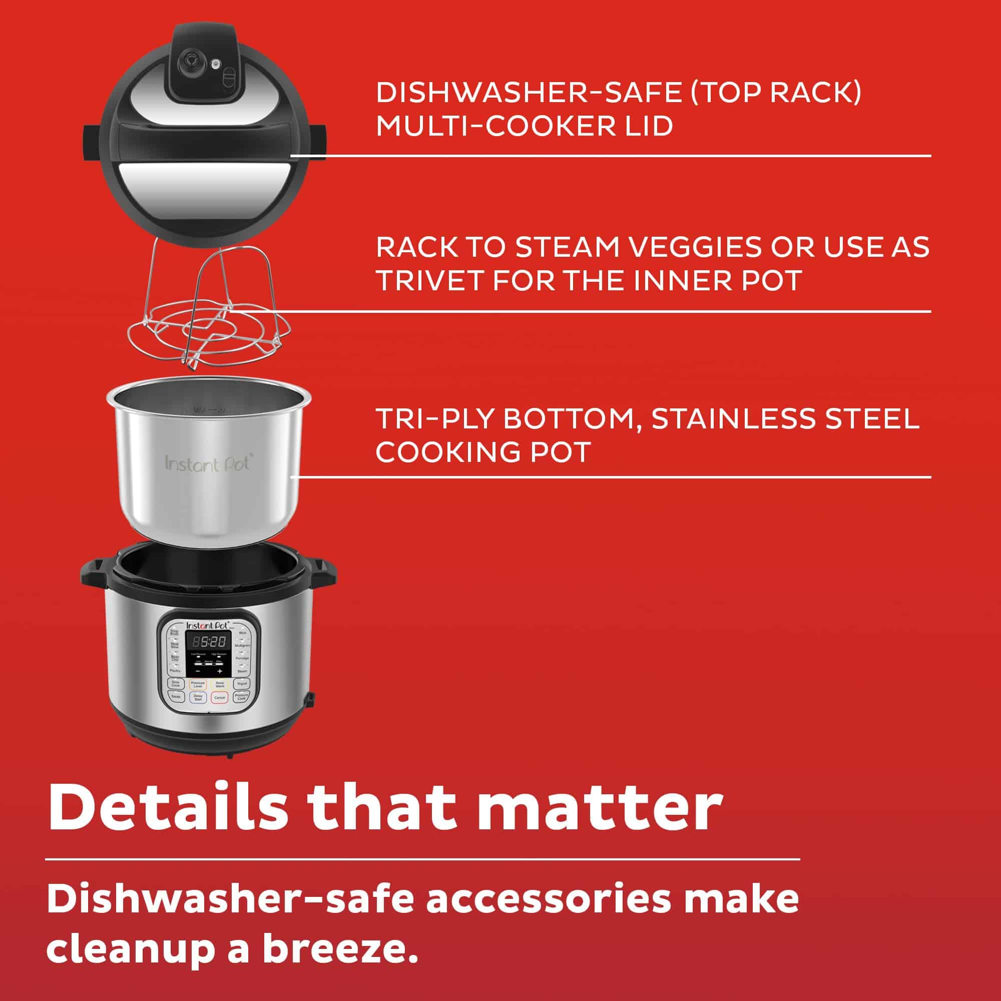 Instant Pot Duo 7-in-1 Mini Electric Pressure Cooker, Slow Rice Cooker, Stainless Steel, 3 Quart