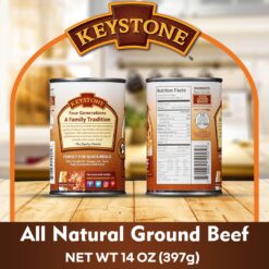 Keystone All Natural Ground Beef 14 Ounce Long Term Emergency Survival Food Canned Meat, Gluten Free Family Pack of 2