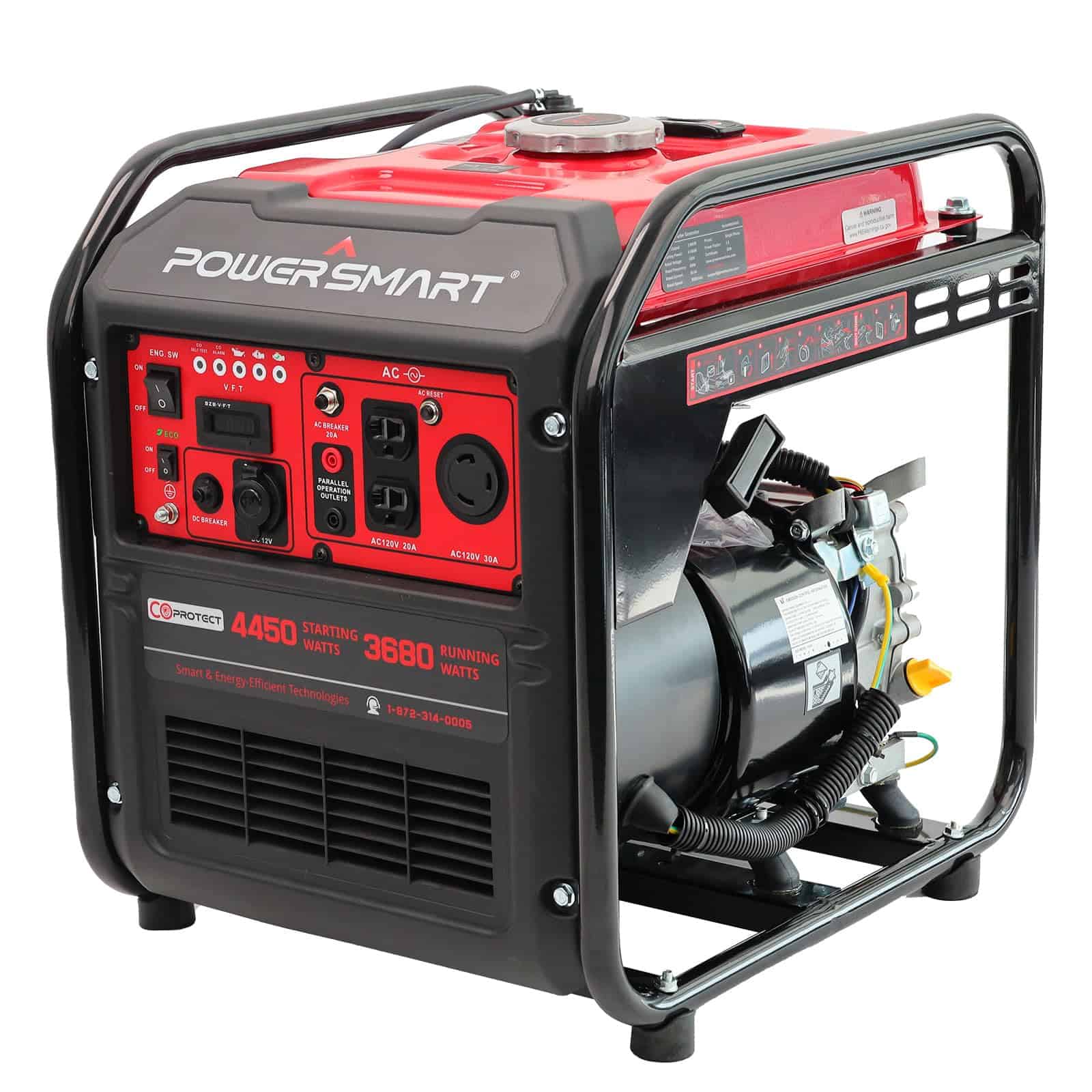 PowerSmart 4450-Watt Open Frame Inverter Portable Generator with CO Protector Technology, RV-Ready 30A Outlet