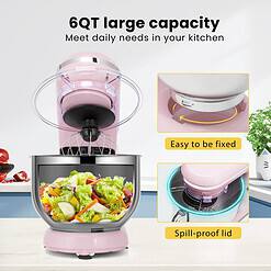 VIVOHOME Stand Mixer, 660W 10 Speed 6 Quart Tilt-Head Kitchen Electric Food Mixer, Pink