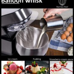 CUSIMAX 6.5QT Stainless Steel Mixer 6-Speeds Tilt-Head Dough Mixers for Baking, Silver