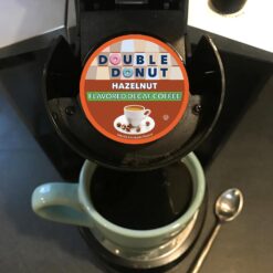 Double Donut Flavored Decaf Coffee, Decaf Hazelnut Coffee, Medium Roast, 80 Count (Pack of 1)