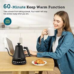 COSORI Electric Gooseneck Kettle with 5 Temperature Control Presets, Pour Over Kettle for Coffee & Tea, Hot Water Boiler, 1200W/0.8L