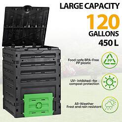 SUPER DEAL Garden Compost Bin 120 Gallon (450 L) Outdoor Large Capacity Composter BPA-Free Material