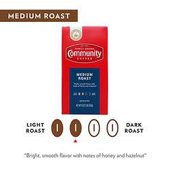 Community Coffee Medium Roast Ground Coffee, Vacuum Packed 16 Ounce Bags (Pack of 10)