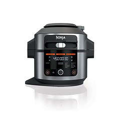 Ninja OL500 Foodi 6.5 Qt. 14-in-1 Pressure Cooker Steam Fryer with SmartLid, Silver/Black