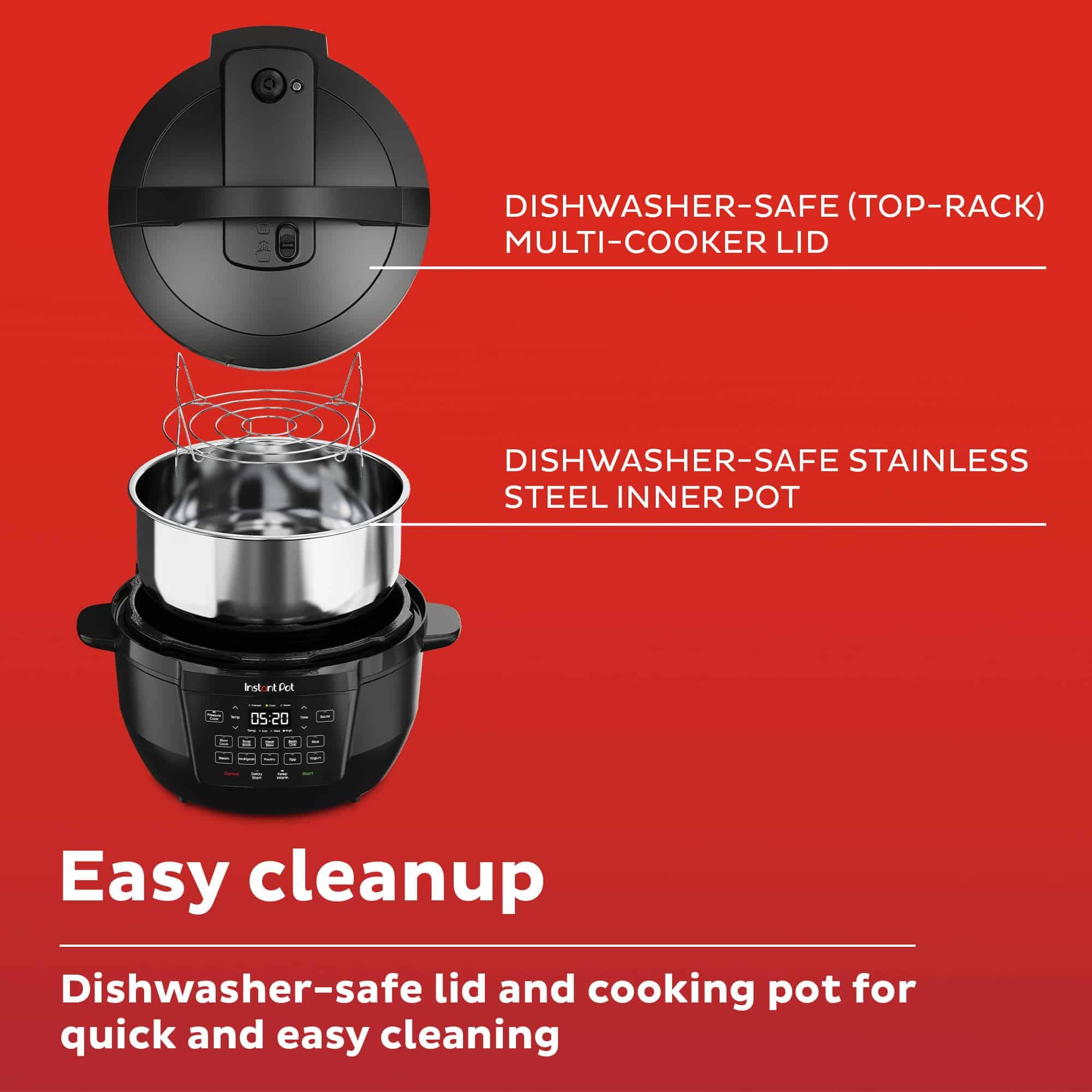 Instant Pot RIO Wide Base, 7-in-1 Electric Multi-Cooker, Pressure Cooker, Slow Cooker, Rice Cooker, Steamer, Sauté, Yogurt & Warmer