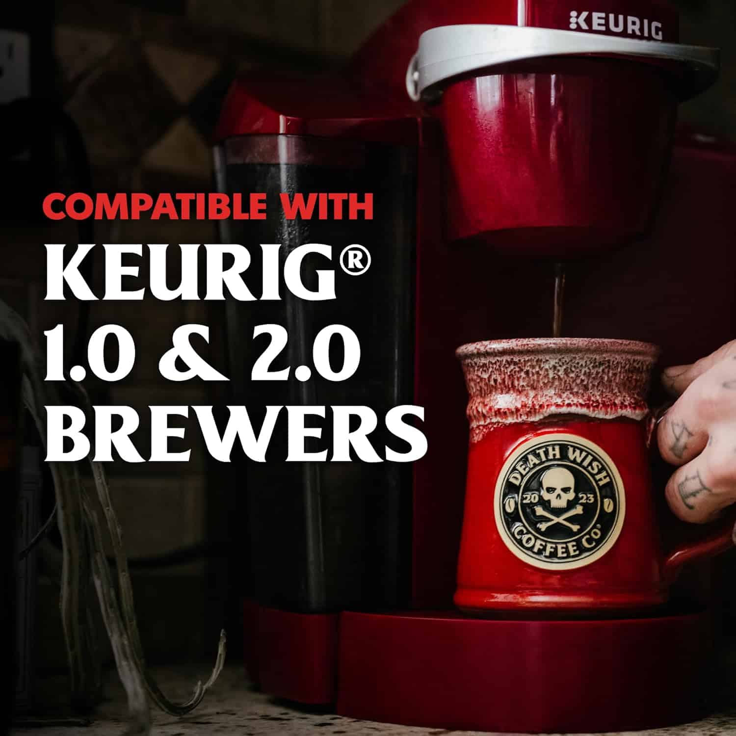 Death Wish Coffee - Single Serve Pods - Dark Roast Coffee Pods - Made with USDA Certified Organic (Espresso Roast, 100 Count)