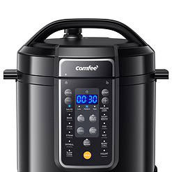 COMFEE’ 9-in-1 Electric Pressure Cooker,Rice Cooker, Slow Cooker, Sauté Steamer, 6 Quarts, Black