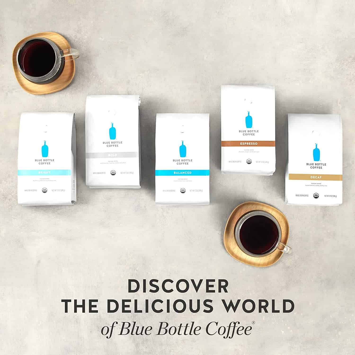 Blue Bottle Whole Bean Organic Coffee, Espresso, Dark Roast, 12 Ounce bag (Pack of 6)