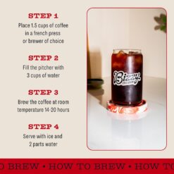 Bizzy Organic Cold Brew Coffee, Smooth & Sweet Blend, Coarse Ground Coffee, Medium Roast, Specialty Grade, 2 LB