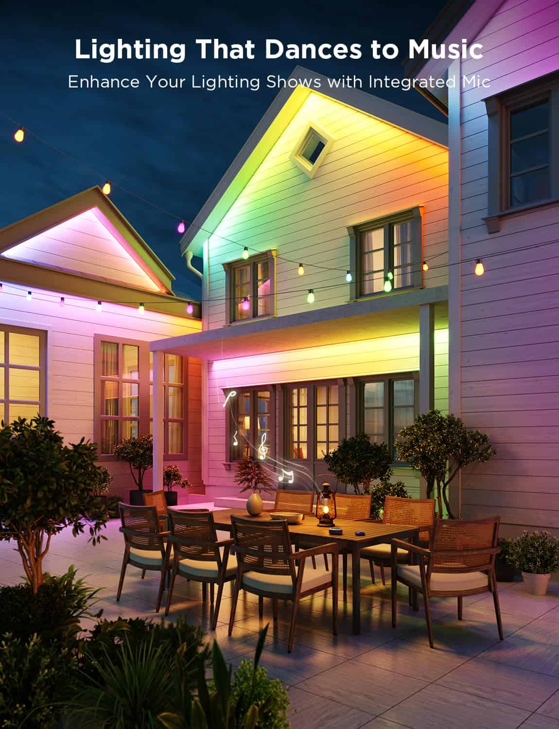Govee Outdoor LED Strip Lights, 98.4ft Smart Outdoor Lights Work with Alexa and Google Assistant, App Control, Christmas Decorations