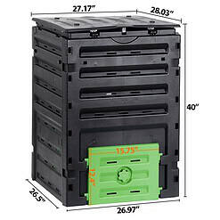 SUPER DEAL Garden Compost Bin 120 Gallon (450 L) Outdoor Large Capacity Composter BPA-Free Material