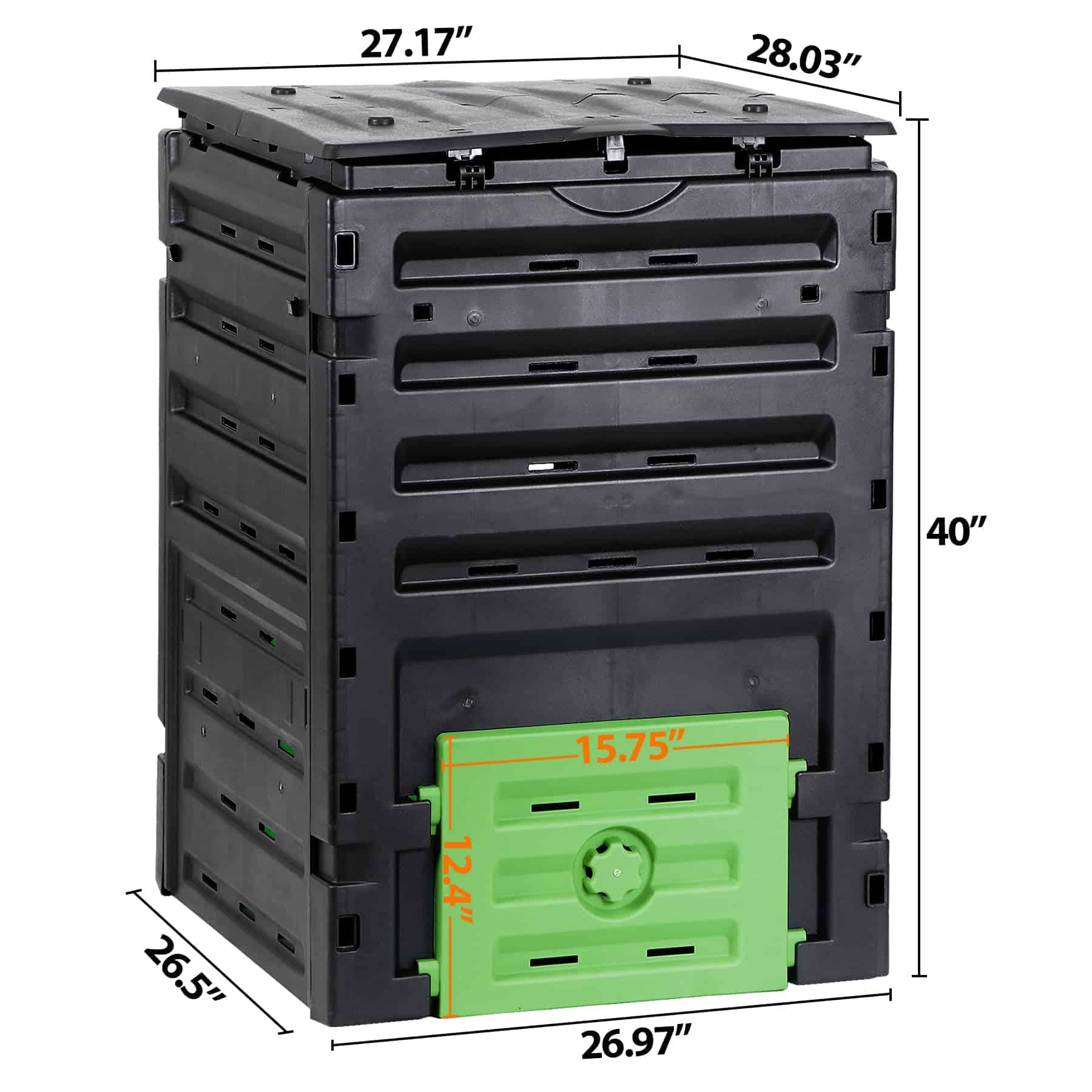 SUPER DEAL Garden Compost Bin 120 Gallon (450 L) Outdoor Large Capacity Composter BPA-Free Material
