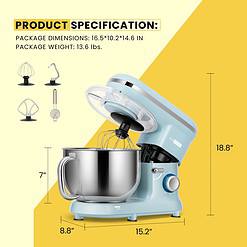 VIVOHOME Stand Mixer, 660W 10 Speed 6 Quart Tilt-Head Kitchen Electric Food Mixer, Blue