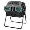 EAST OAK Compost Tumbler Outdoor, 43-Gal Dual Chamber Compost Bin with 2 Sliding Door and Aeration System
