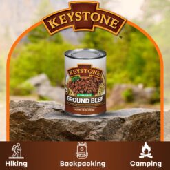 Keystone All Natural Ground Beef 14 Ounce Long Term Emergency Survival Food Canned Meat, Gluten Free Family Pack of 2