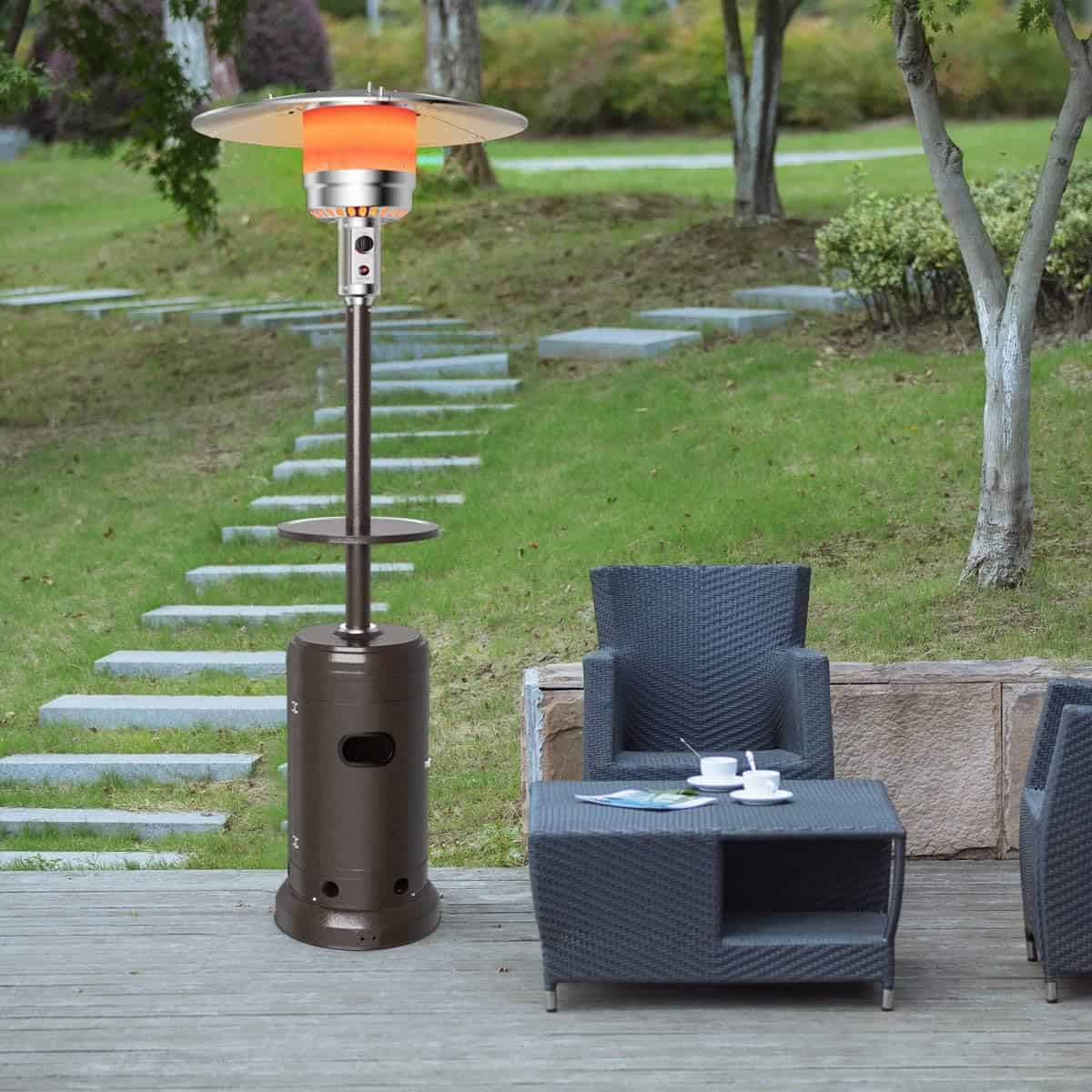 Tangkula 48,000 BTU Propane Patio Heater with Wheels, Outdoor Heaters for Patio