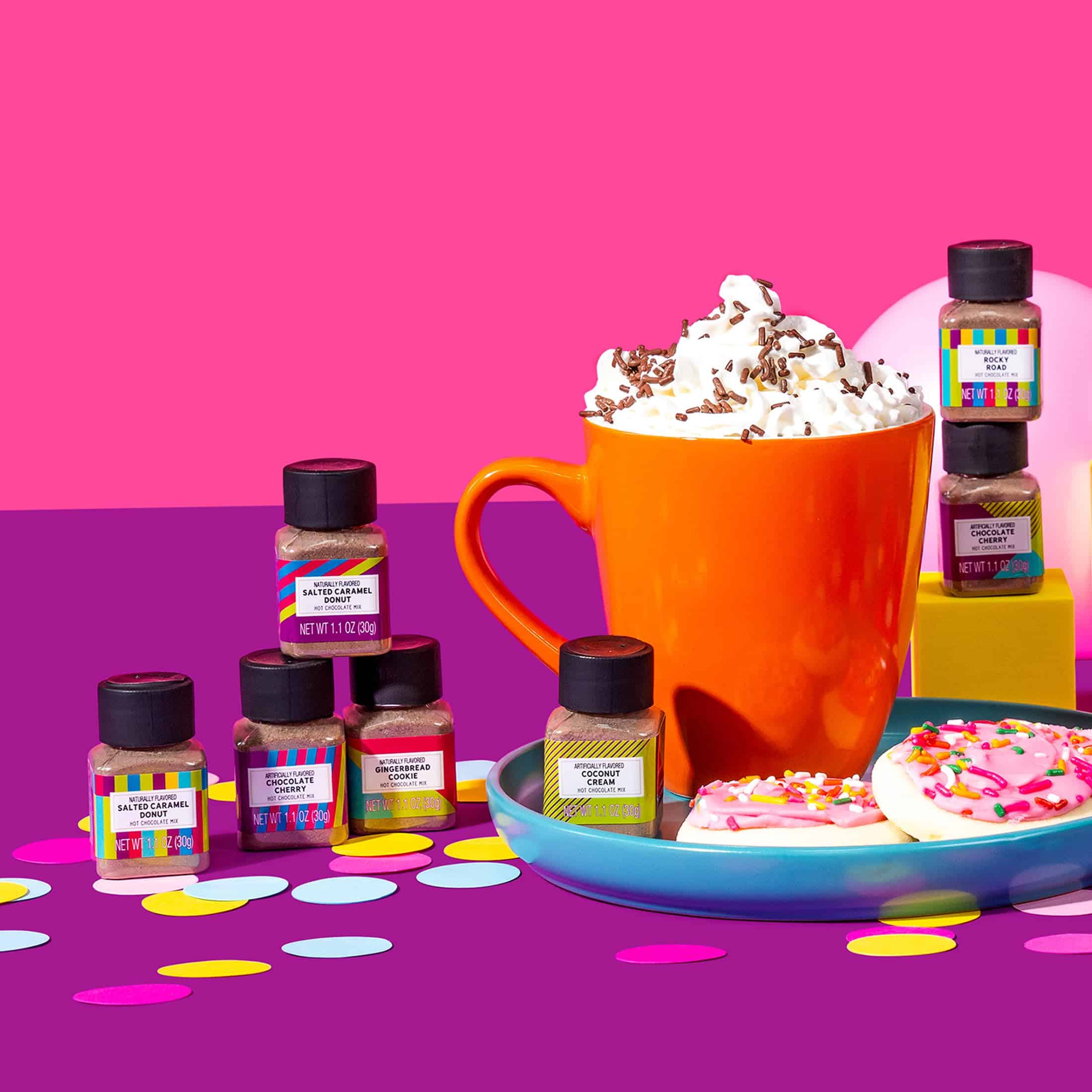 BomBombs, Hot Chocolate Mix Gift Set in Mini Bottles, Flavors Include Rocky Road, Pumpkin Pie, Sampler Set of 16