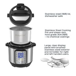Instant Pot Duo Plus 9-in-1 Electric Pressure Cooker, Stainless Steel, 3 Quart