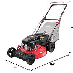 PowerSmart Gas Lawn Mower 21-Inch 144 cc OHV Engine 3-in-1 Push Mower with Bagging 2024 Version