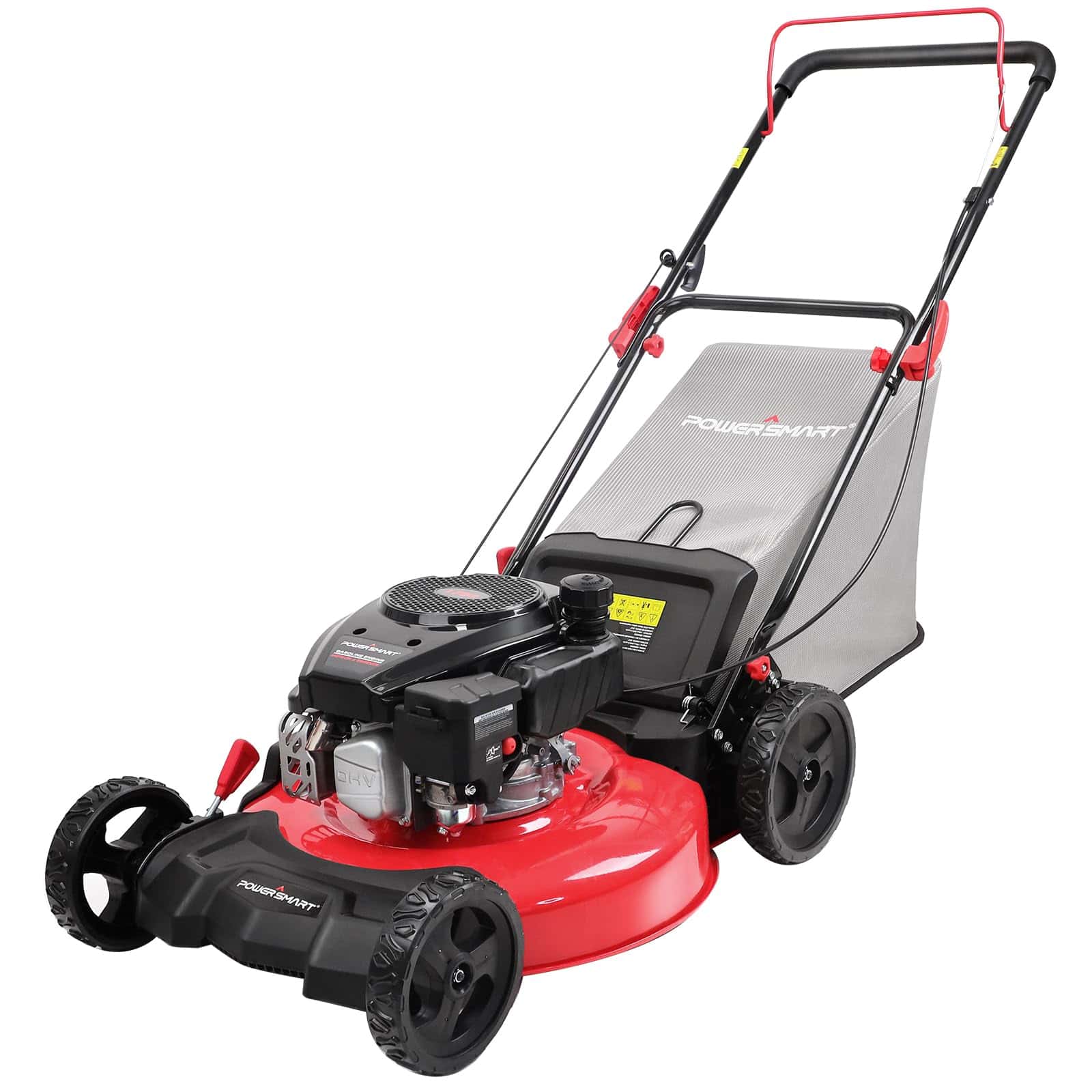 PowerSmart Gas Lawn Mower 21-Inch 144 cc OHV Engine 3-in-1 Push Mower with Bagging 2024 Version