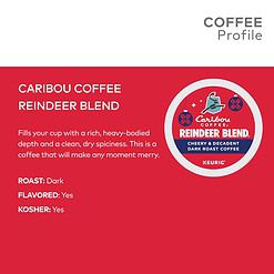 Caribou Coffee Reindeer Blend, Single-Serve Keurig K-Cup Pods, Dark Roast Coffee Pods, 88 Count