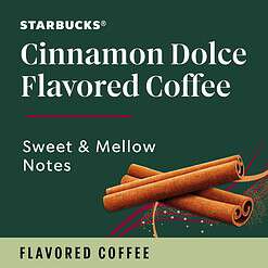 Starbucks Ground Coffee, Cinnamon Dolce Flavored Coffee, Naturally Flavored, 100% Arabica, 6 bags (11 oz each)