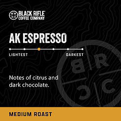 Black Rifle Coffee Company AK Espresso, Medium Roast Coffee Pods, 32 Single Serve Coffee Pods