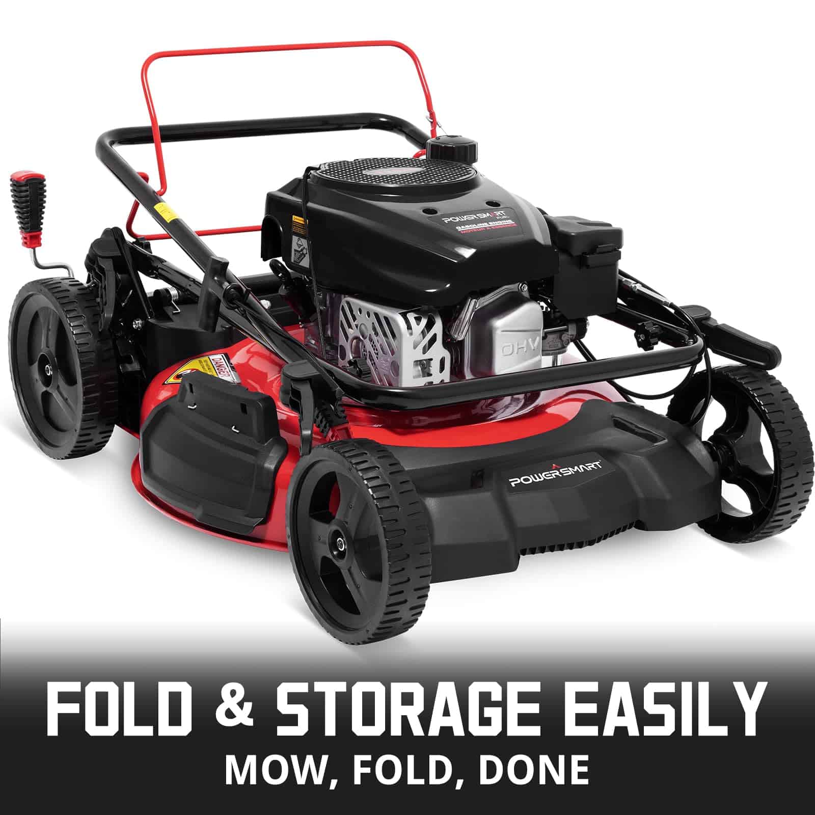 PowerSmart Self Propelled Gas Lawn Mower, 21-Inch 170cc OHV Engine RWD Single-Speed 3-in-1 with Bagging 2024 Version