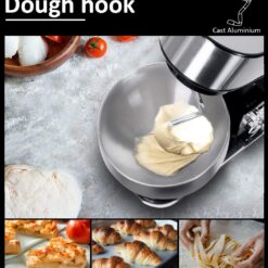 CUSIMAX 6.5QT Stainless Steel Mixer 6-Speeds Tilt-Head Dough Mixers for Baking, Silver