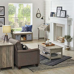 Better Homes & Gardens Modern Farmhouse 5-Cube Organizer Bookcase with Name Plates, Rustic Gray Finish