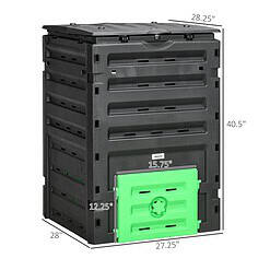 Outsunny Garden Compost Bin, 120 Gallon (450L) Garden Composter, Black